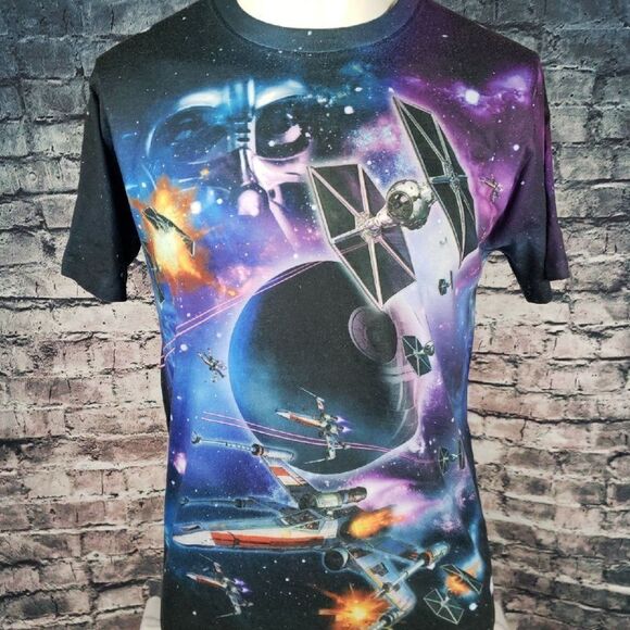 Star Wars Death Star Battle Tshirt Print Medium - Picture 1 of 4
